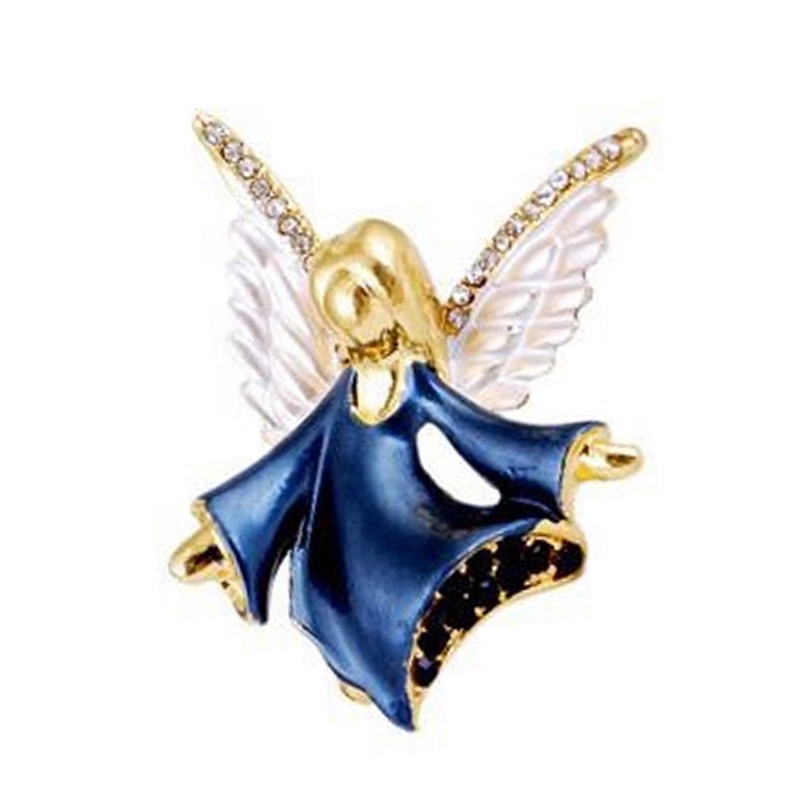 Cute Angel Alloy Bros Untuk Wanita Gadis Enamel Retro Berlian Imitasi Pernikahan Lapel Pin Brooch Perhiasan Hadiah