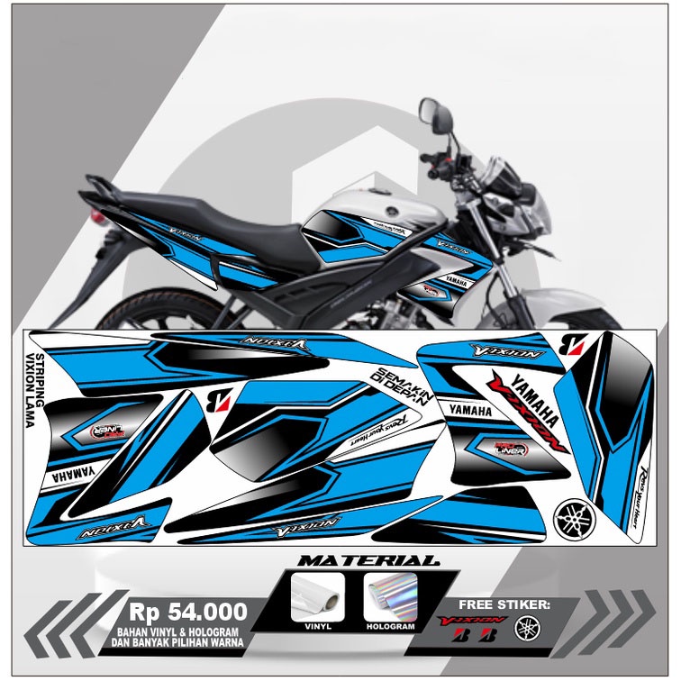 STIKER STRIPING STOCK DECAL VIXION OLD 2008-2012 STIKER VARIASI CUSTOM MOTOR VIXION OLD 2008-2015