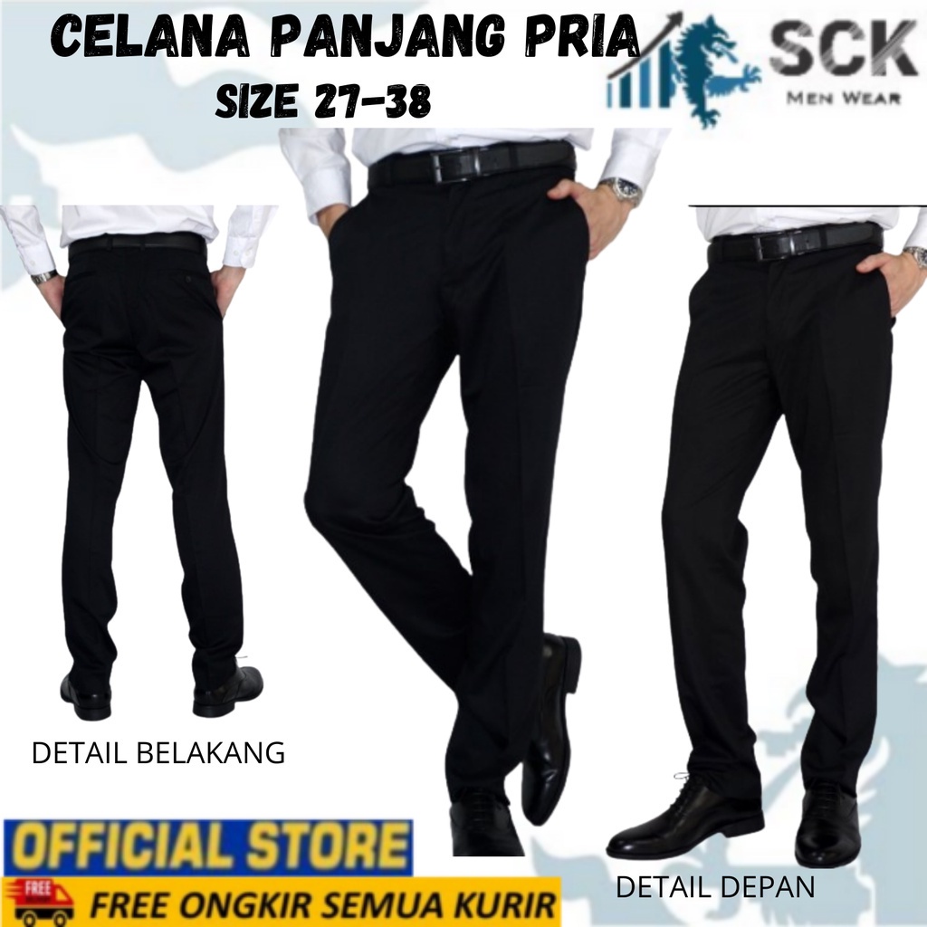 SCK - Celana Panjang Pria BOSS Jeans ukuran 29-38 / Celana Kerja Pria Basic Formal - sckmenwear GROSIR