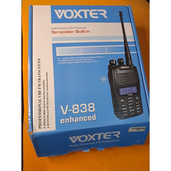 Ht Voxter v838 Made in China Frekuensi Vhf 136 mhz sd 175 mhz Kondisi Normal Tx dan Rx Bekas atau Se