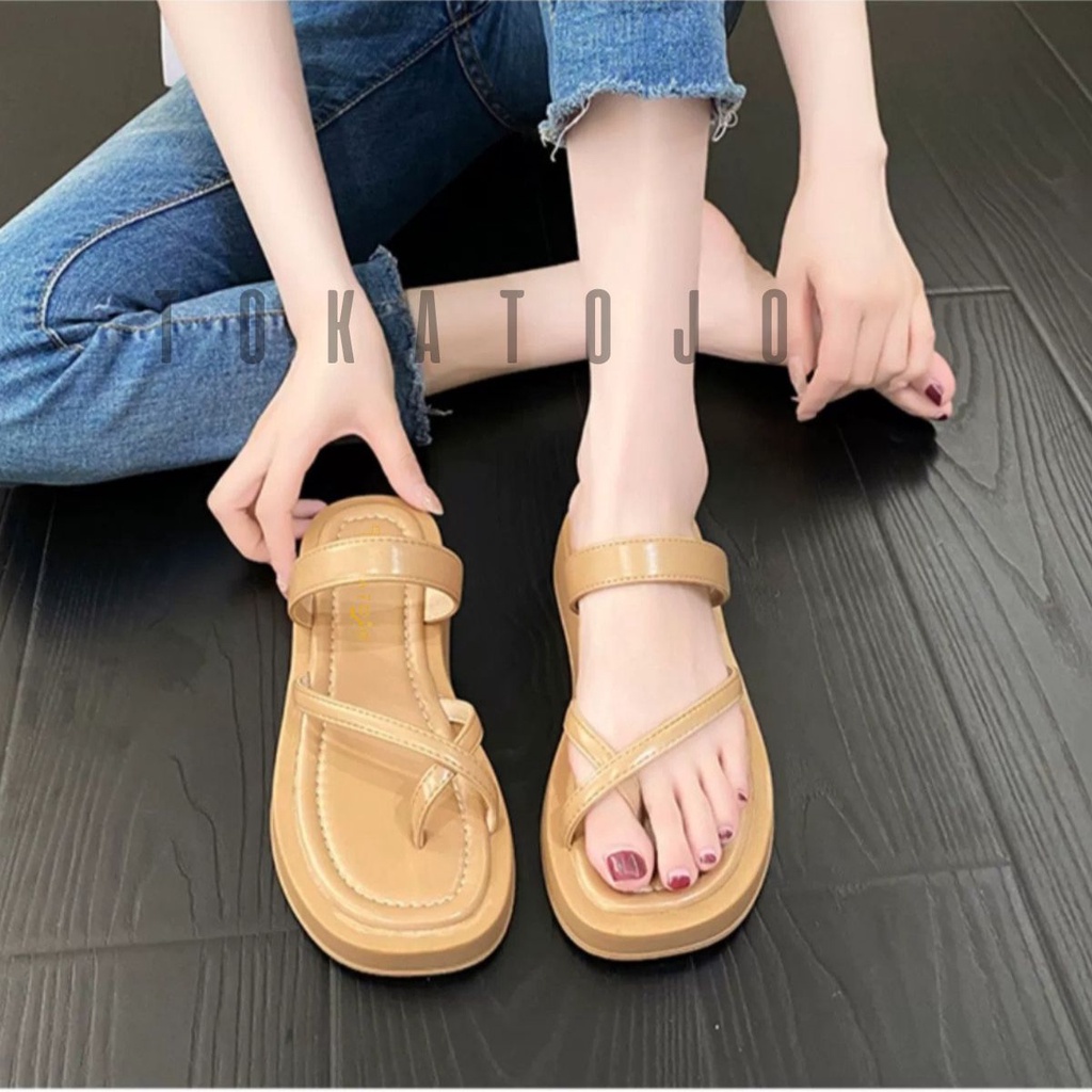 Sandal flatform tali Sandal wanita terbaru empuk dan nyaman KDMSP2