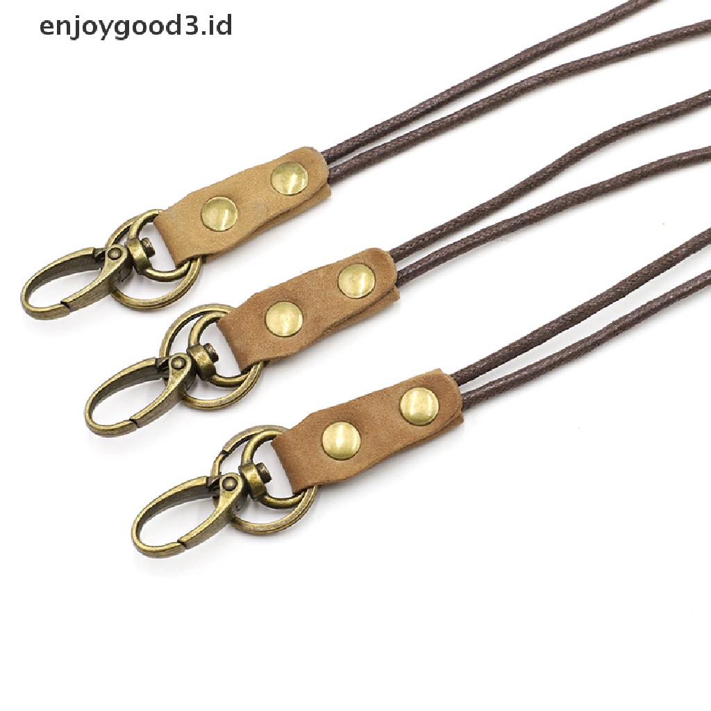 【 Rready Stock 】 1Pc Cow Leather Key Lanyard Neck Strap For Card Holder Lanyard Key Chain （ ID ）