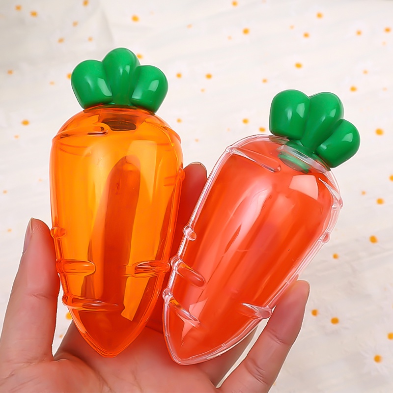 2pcs Wadah Penyimpanan Perhiasan Kecil Bening Orange Berbentuk Wortel Kotak Hadiah Anak Decor Storage Gadget Halus Disegel Pil Permen Case Untuk Pesta Ulang Tahun Paskah