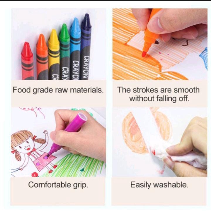 Crayon Art Set 208 Pcs / Crayon Mewarni Melukis Untuk Anak / Crayon Mewarnai