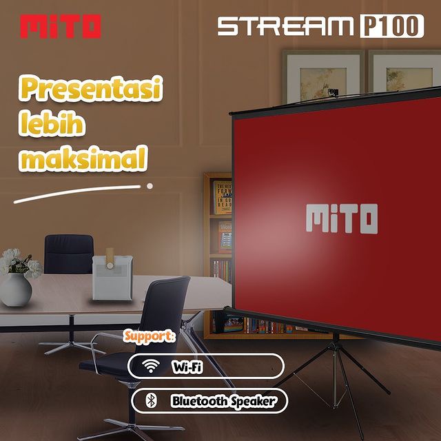 MITO Smart Projector Stream P100 Android 9.0 Wifi Bluetooth Proyektor