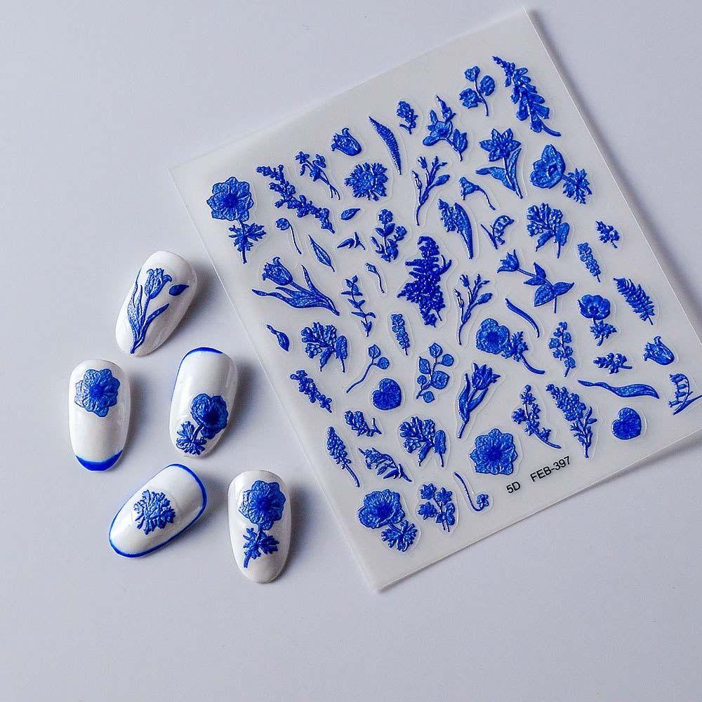 Mxbeauty Stiker Kuku Kupu-Kupu Fashion Self Adhesive Maple Leaves Rose Coccinella Septempunctata Nail Art Dekorasi