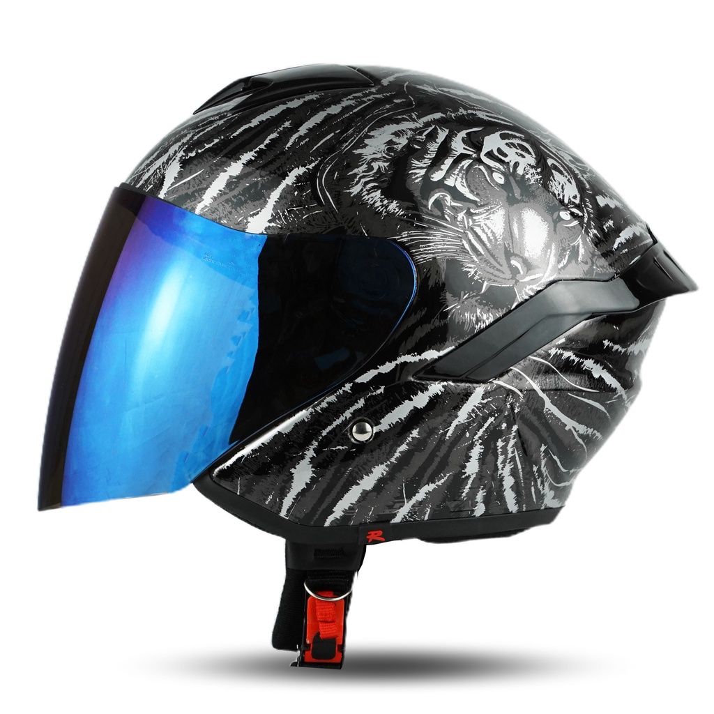 Helm Rsix Xpro Helem Half Face Motif series El-Tigro SNI