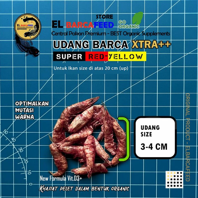 TERMURAH! PAKAN IKAN EL BARCA UDANG PRO XTRA MAGGOT BSF  [RED AND YELLOW][BLUE] BOOSTER 10g