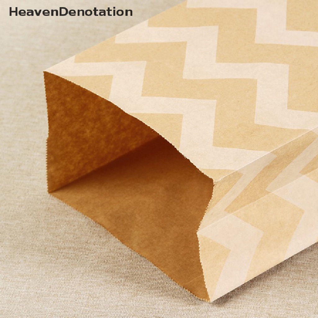 [HeavenDenotation] 10pcs Kraft Paper Bag Biskuit Permen Makanan Cookie Snack Baking Tread Bags HDV