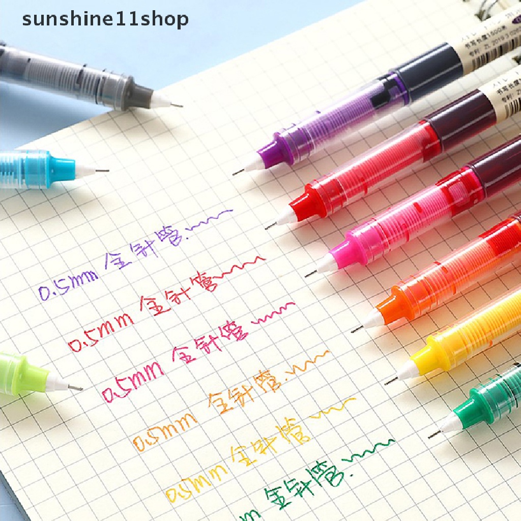 Sho Color Quick-drying Large-Kapasitas 0.5mm Ink Mark Gel Pen Liquid Rollerball Pen Wrig Diary Alat Tulis Kantor Freen Pengiriman N