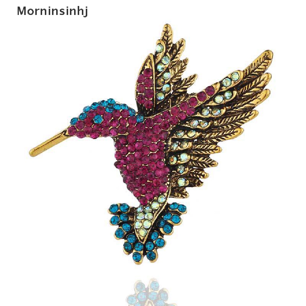 Mornin Bros Hummingbird Berlian Imitasi Untuk Wanita Perhiasan Gaya Burung Lucu Brooch Pin id