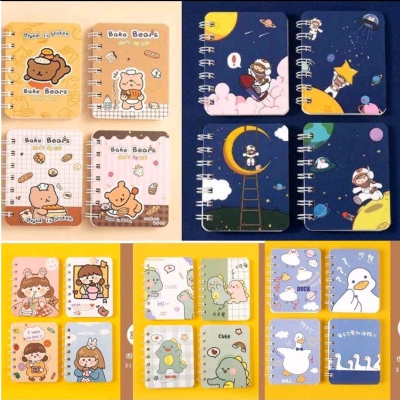 

ps NOTE BOOK RING MOTIF MEMO KECIL A7 SPIRAL isi 80 Lembar NOTEBOOK MINI / BUKU CATATAN RING / BUKU TULIS RING