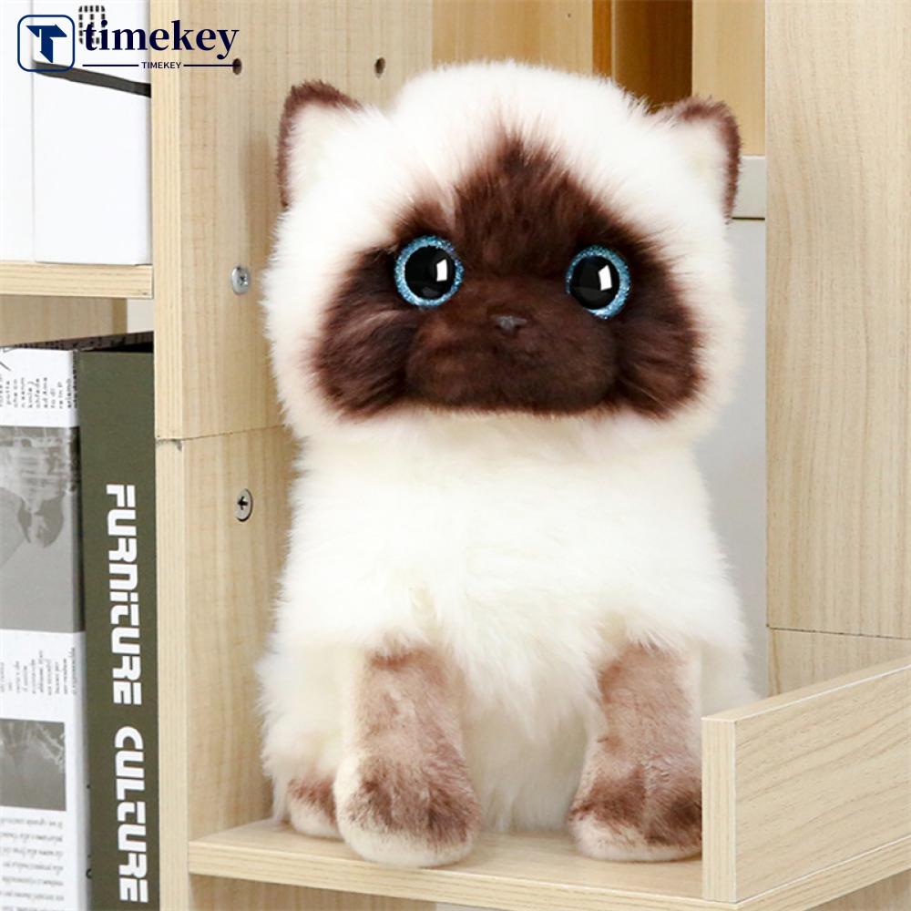 Timekey 20/26CM Simulasi Lucu Ragdoll Kucing Mainan Mewah Mata Biru Kitten Boneka Manusia Hidup Ragdoll Kucing Dekorasi Rumah Untuk Anak Perempuan S8Y3