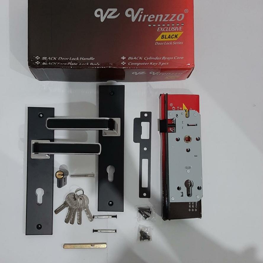 ☞ KUNCI PINTU/GAGANG PINTU/HANDLE PINTU STAINLESS HITAM VIRENZZO BLACK SERIES BESAR ➨