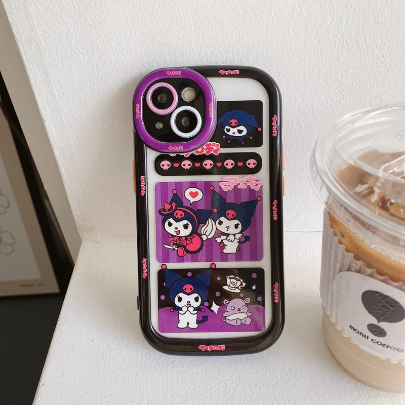 1pc Cute Kuromi Puff Case IPhone 11 12 13 14 Pro Max Casing Ponsel Lembut Indah Kartun Anime Gadis Fashion Wanita Casing hp