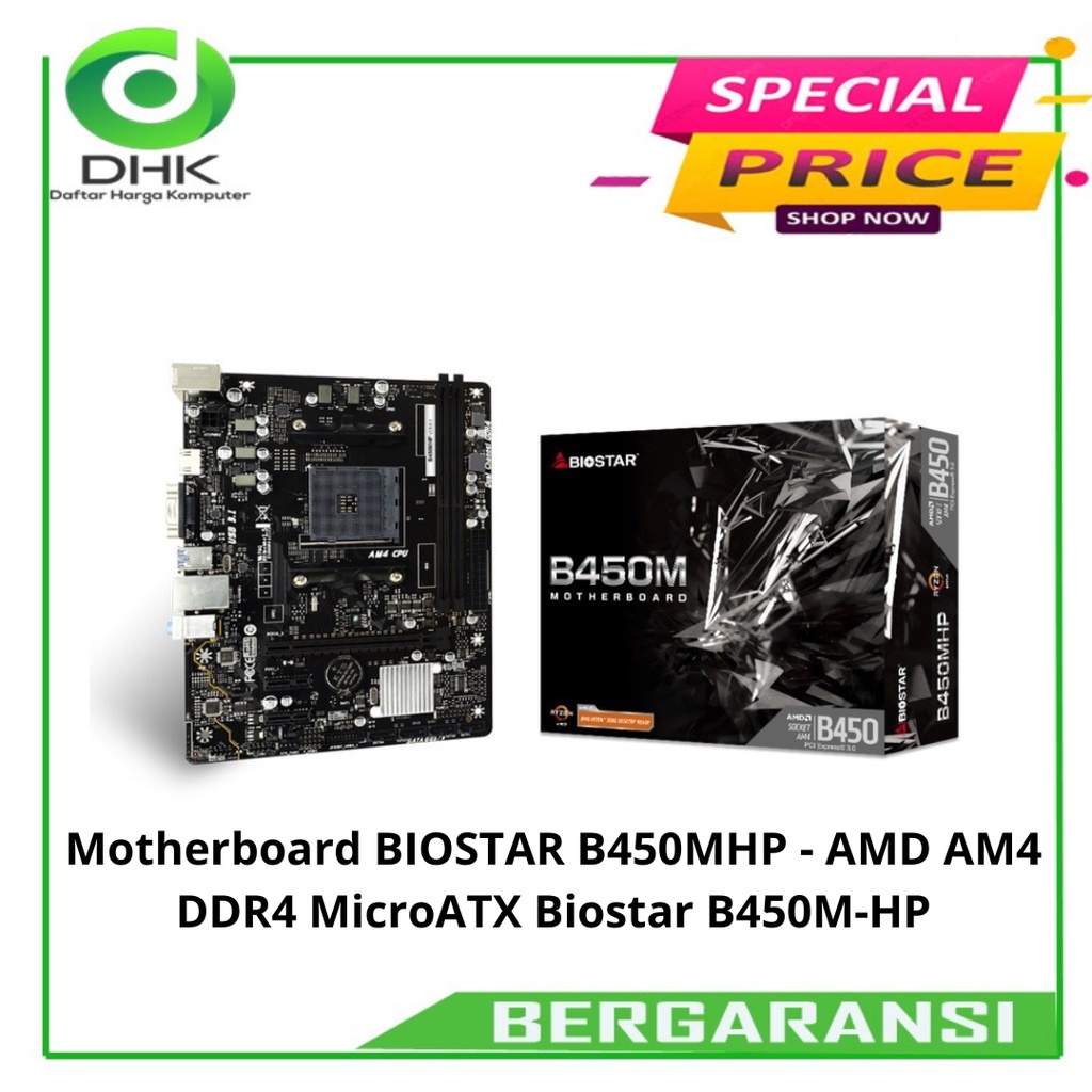 Motherboard BIOSTAR B450MHP - AMD AM4 DDR4 MicroATX Biostar B450M-HP