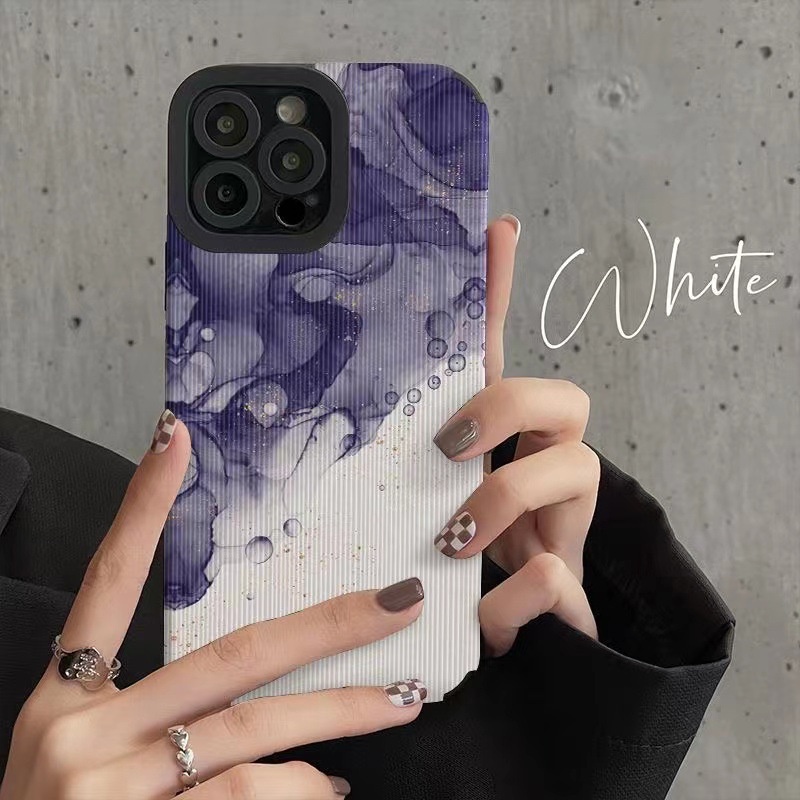 IPHONE [Kulit Domba] Butir Vertikal Soft Case Untuk Iphone7Plus8 Plus X XS XR XS Max11 13 12 14 PRO Max 14 Plus Fashion Ungu halo Gelembung Hadiah Wanita Gadis