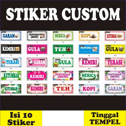 

(P13-P24) STIKER BUMBU CUSTOM | LABEL BUMBU | STIKER SABUN | NAMA MINUMAN | STIKER WATERPROOF | STIKER TAHAN AIR DAN MINYAK STIKER SUSU | STIKER TEH | STIKER TEPUNG | STIKER DAPUR