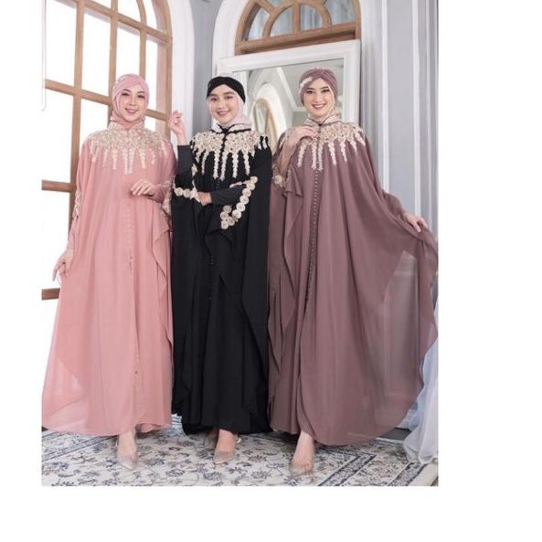 Terkini [COD]-[PROMO]- KAFTAN AURORA PREMIUM SET INER + TURBAN- KAFTAN MEWAH TERABRU- GAMIS TERBARU-