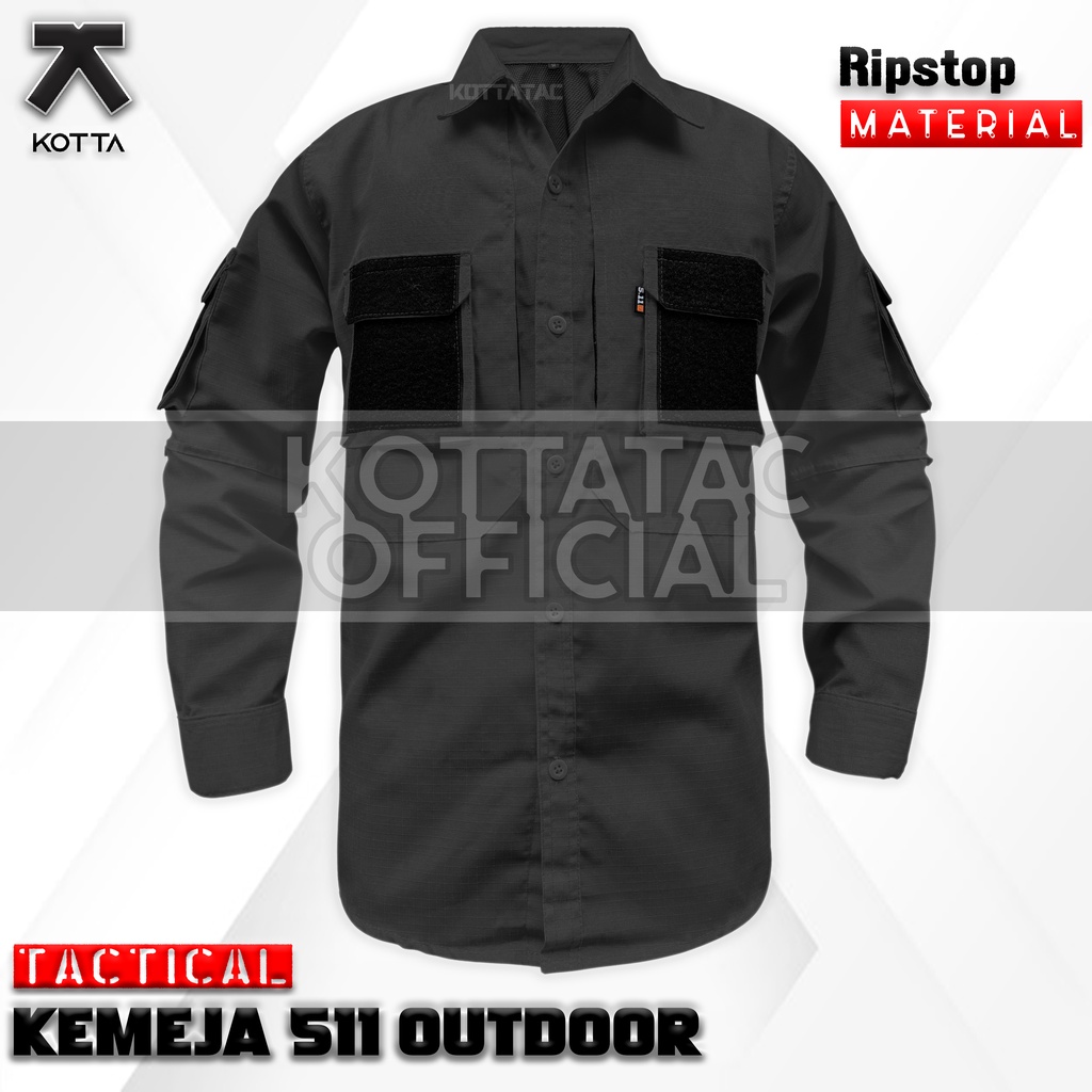 KEMEJA TACTICAL 511 HITAM LENGAN PANJANG - KEMEJA OUTDOOR - KEMEJA PDL HITAM - KEMEJA TIM - KEMEJA LAPANGAN