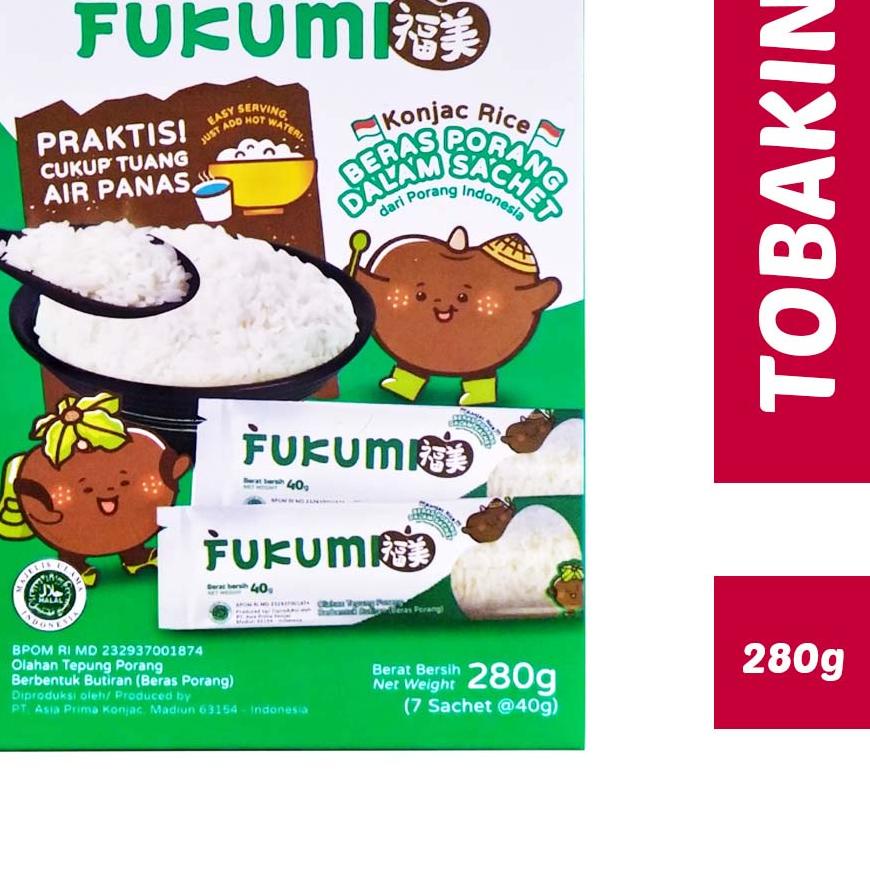 

● FUKUMI Beras Porang Box Sachet 280 gr - Shirataki / Konjac Rice HALAL ✭