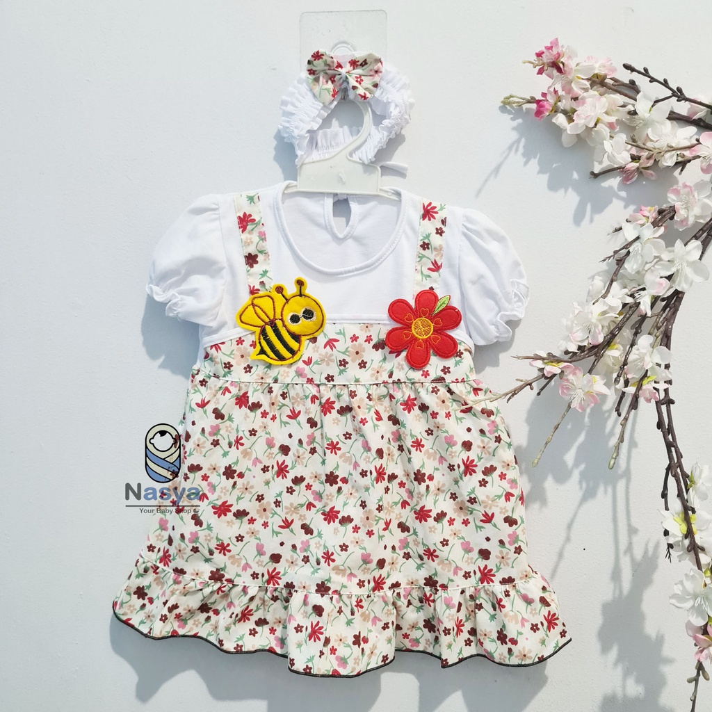 [P-005] Dress Bayi Perempuan Lucu Motif Bunga (6-18 bulan)