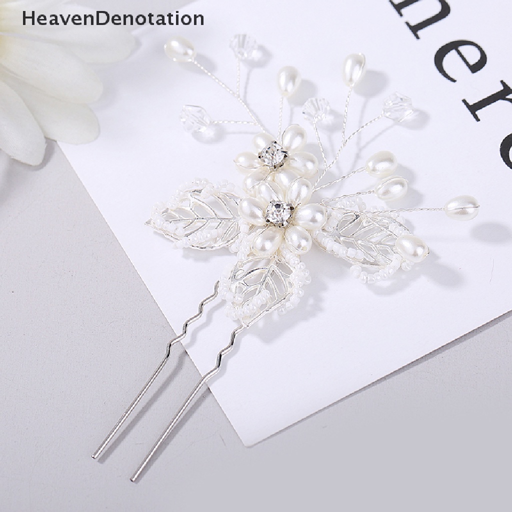 [HeavenDenotation] 1pcs Pin Rambut Aksesoris Rambut Untuk Wanita Aksesoris Pernikahan Hair Clips Jewelry Mutiara Berlian Imitasi Bunga Hair Clip Pins Headpiece HDV