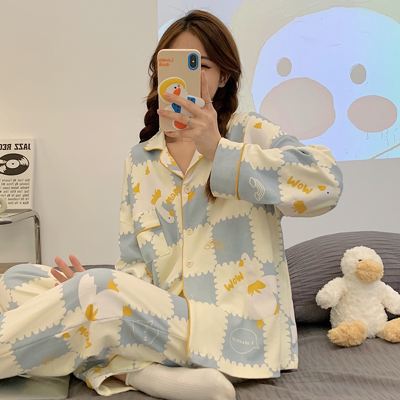 TELLY ➡️ 380 Piyama Baju Tidur Wanita Leisure Import Fashion Korea Kerah Kancing Lengan Panjang