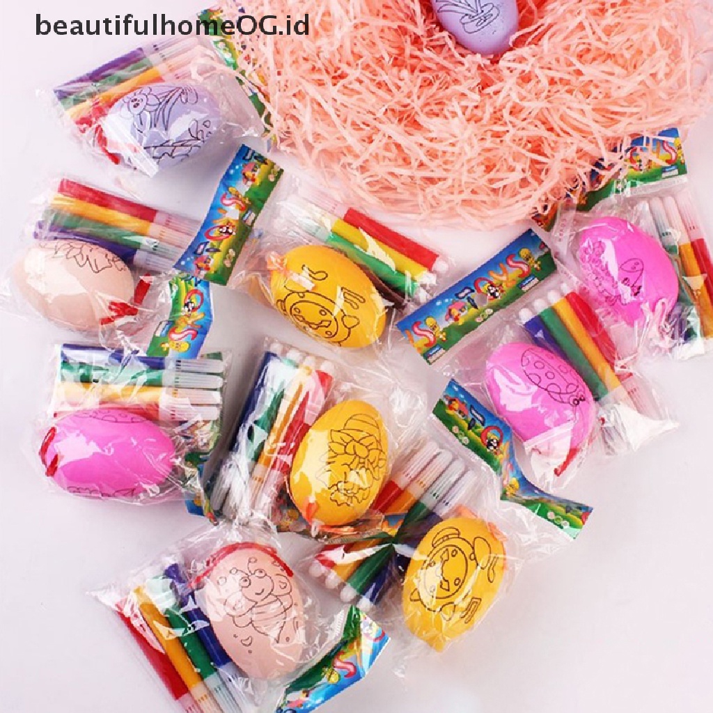 // Beautifulhomeog.id// Paing Foam Egg Hadiah Paskah Pesta Dekorasi Ation Foam Telur Dengan Pulpen Warna-Warni Untuk Kid Home Festival Craft Supplyplie **