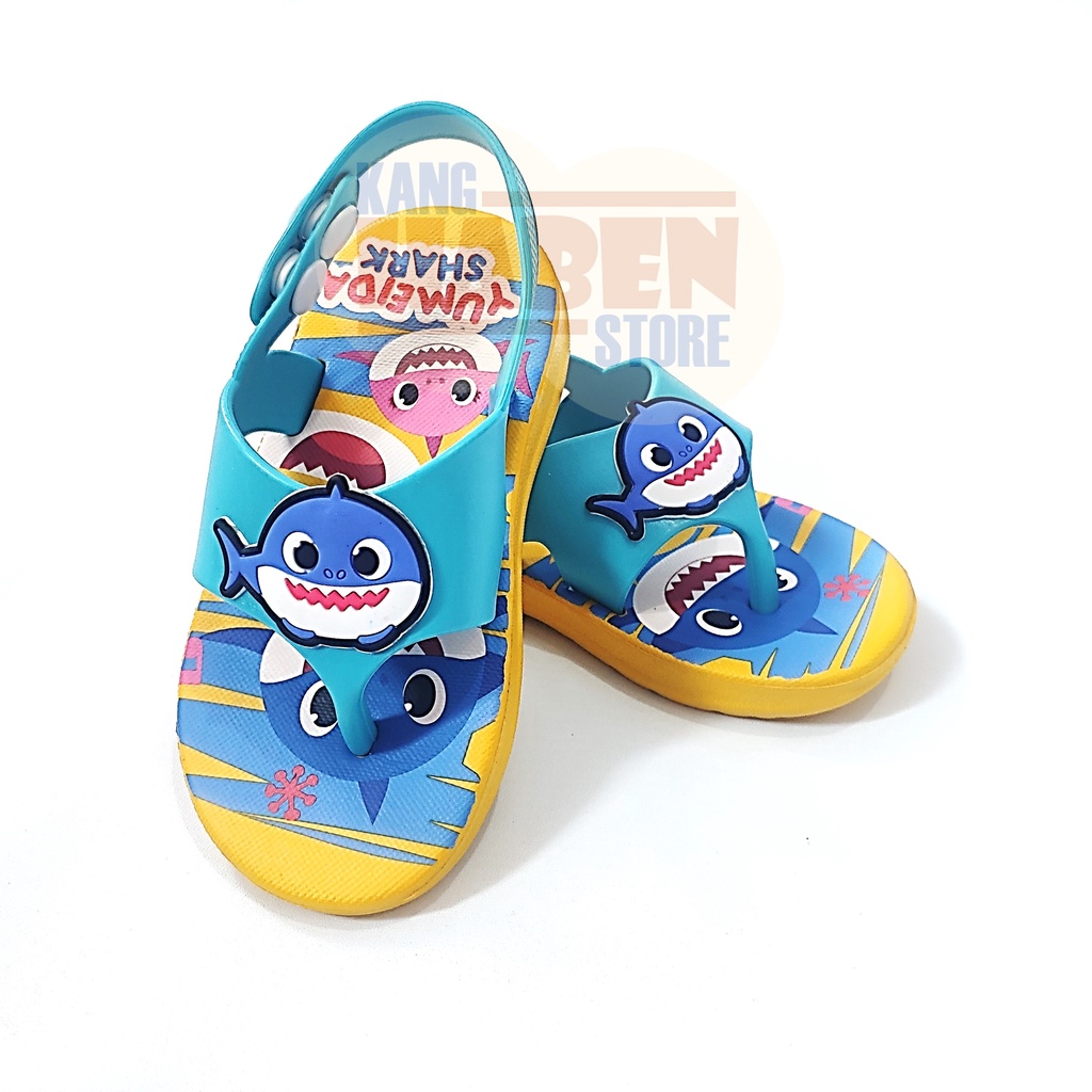 Habenkids Sandal Jepit Anak Balita Cowok Cewek Karakter Baby Shark Lucu