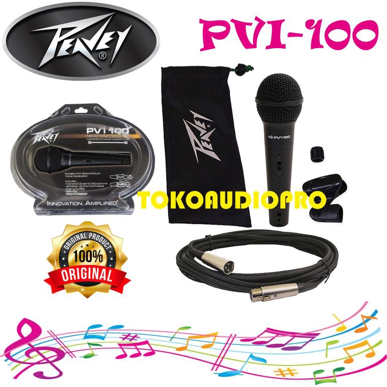 Mic Peavey PVi 100 XLR Dynamic Cardioid Microphone with XLR Cable Peavey pvi100