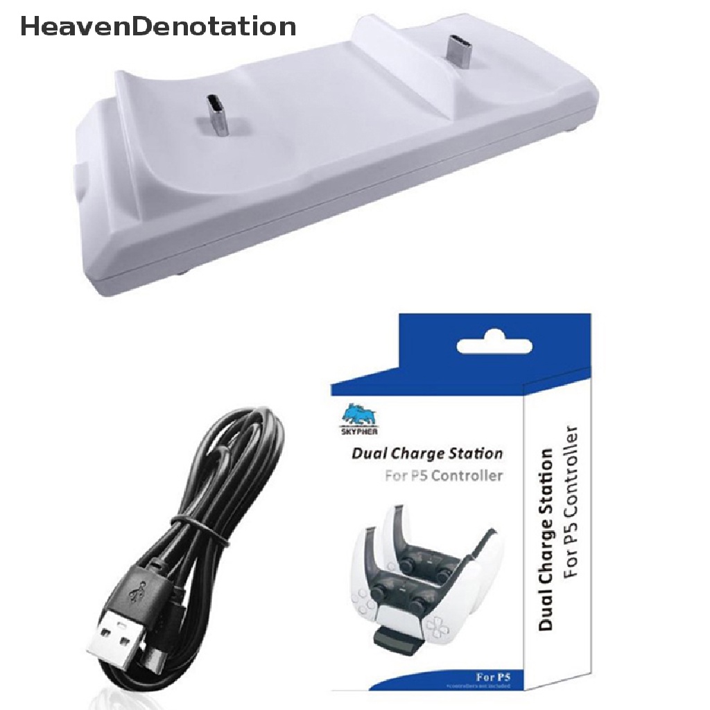 [HeavenDenotation] Dual Fast Charger Untuk Playstation5 Wireless Controller Charging Dock Station Type-C Untuk PS5 Joy Gamepad Aksesoris HDV