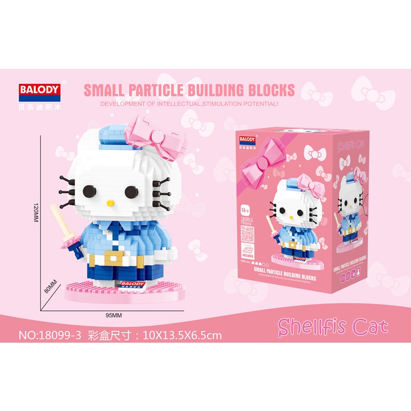 Hadiah Mainan Blok Bangunan cosplay Kucing Lucu