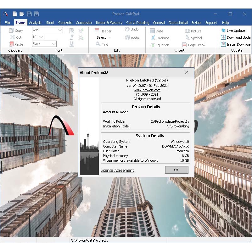 Software Prokon 2022 edisi 5 Full Version Lisensi Lifetime Structural Engineering Software