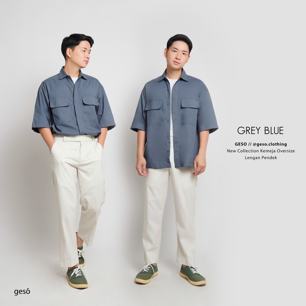 Geso - Oversized Kemeja Jaket Lengan Pendek