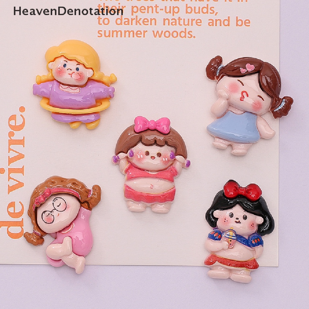 [HeavenDenotation] 10 Pcs Lucu Kartun Resin Olahraga Gadis Flatback Cabochon Cocok Telepon Deco Bagian Scrapbooking Kerajinan DIY Rambut Busur Aksesoris HDV