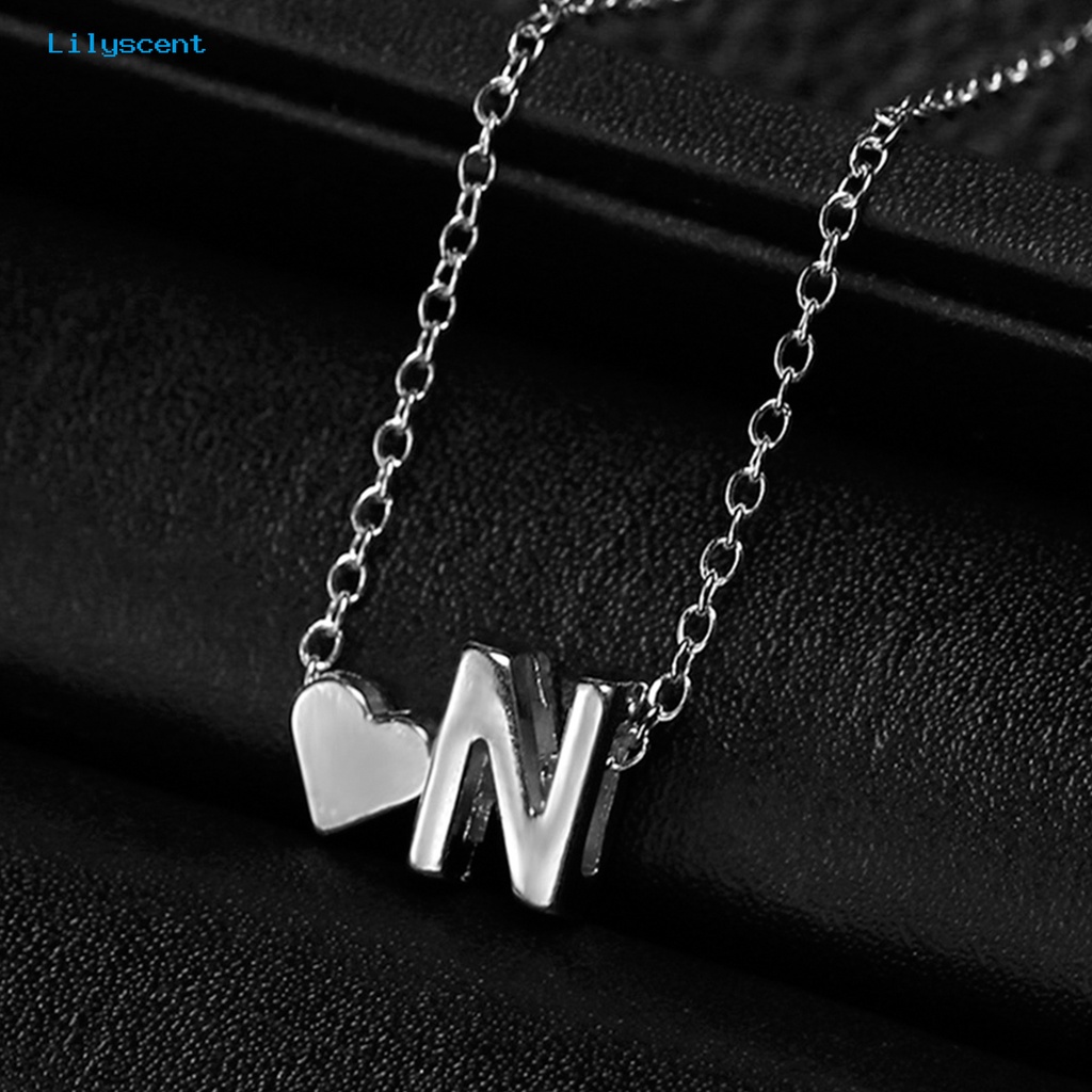 [LS] Kalung Pasangan Bentuk Huruf Liontin Pria Unisex Bahan Alloy Stainless Untuk Hadiah