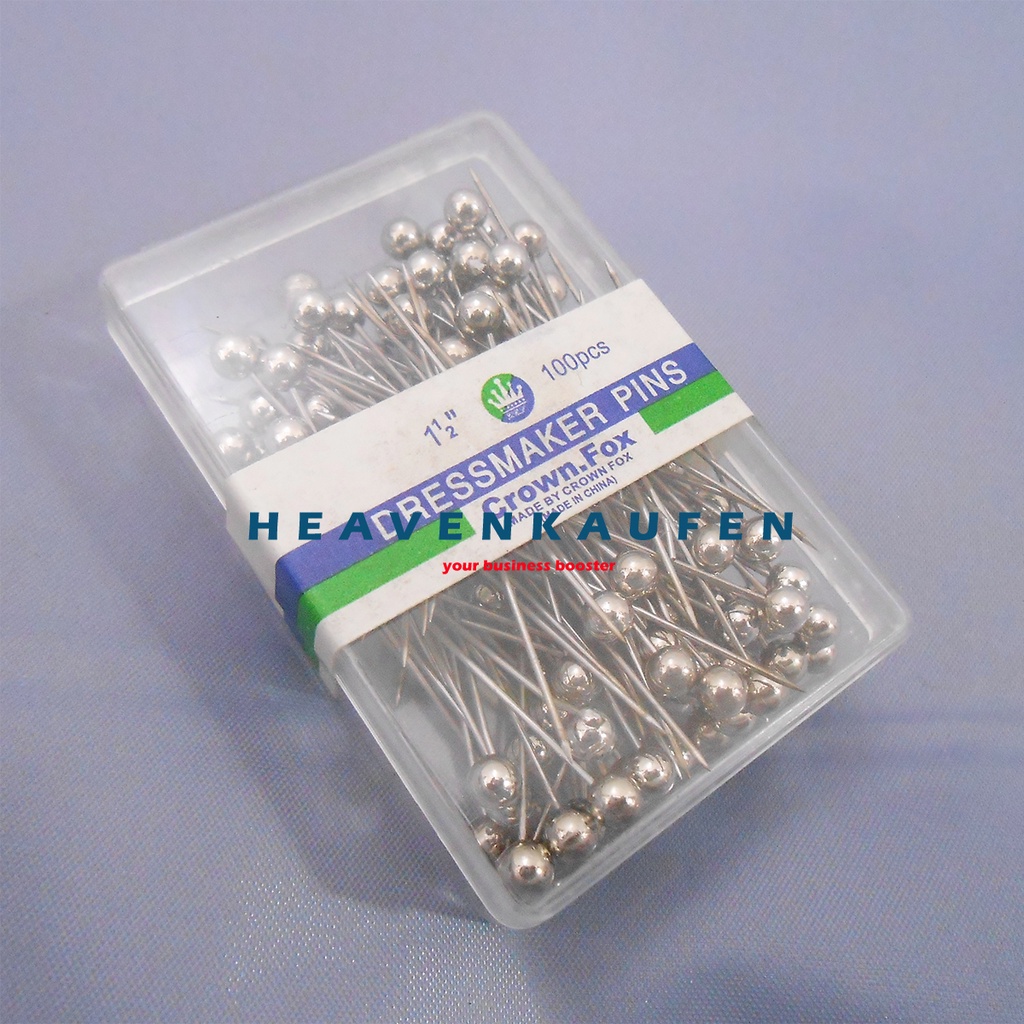 Jarum Pentul Warna Silver Stainless Steel Anti Karat Panjang 3,75 cm Per Pack isi 80 Pcs