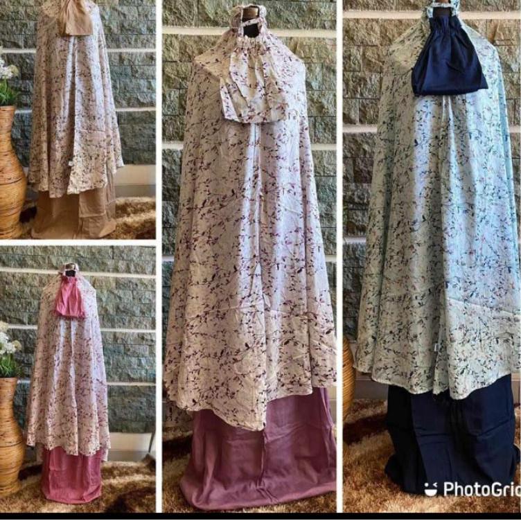 Ready Mukena Bali Rayon Motif Bunga Sakura