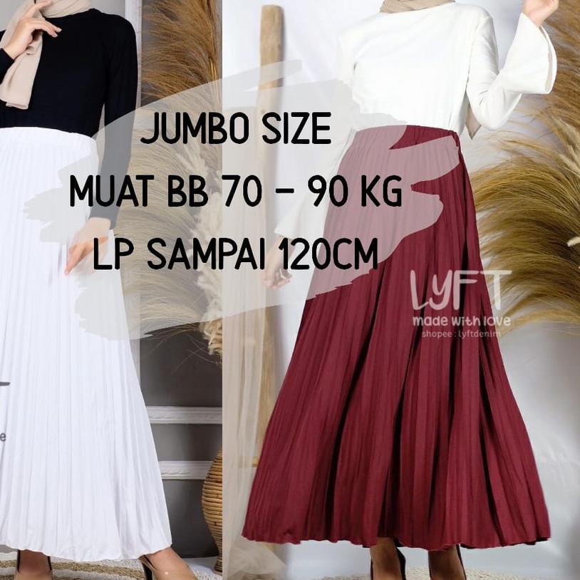 ✪ [PREMIUM PLISKET JUMBO] Rok Plisket JUMBO SIZE MAYUNG Premium Quality /Rok Rempel Panjang / Rok hi
