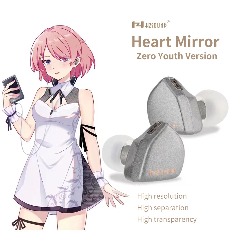 Hzsound Heart Mirror Zero In-ear Earphone 10mm Diafragma Earphone 2Pin Kabel HiFi Headphone Headset Musik Olahraga Game Earbuds