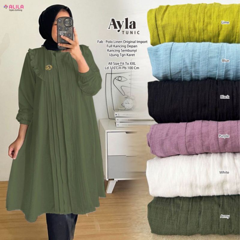 AYLA TUNIC ORI ALILA | Tunic Polo Linen Original Import