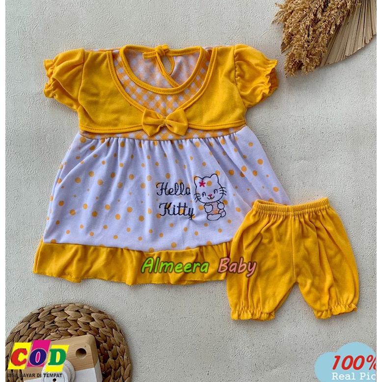 Setelan Baju Bayi Dress Bayi Perempuan Motif Karakter Usia 3-12 Bulan Almeera Baby and Kids