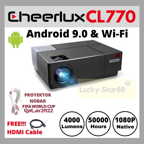 

[[JNT COD]] CHEERLUX CL770 Android TV TUNER Projector 1080P Full HD - 4000 Lumens
