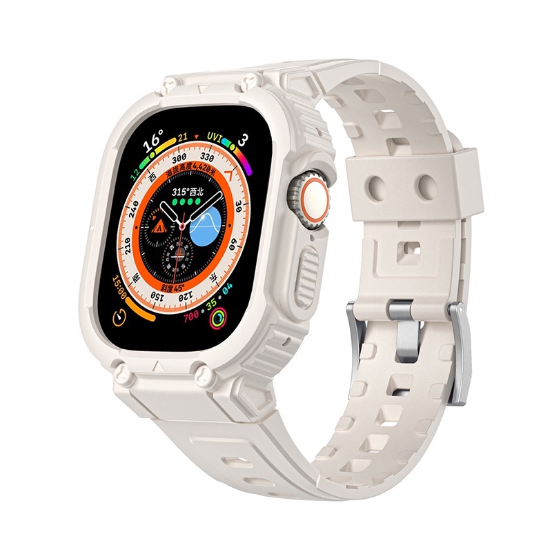 Smart Watch Ultra TPU Case +Band Strap For Protective Cover for iWatch 8 7 6 SE 5 4 2-in-1 Tali jam/aksesoris jam tangan