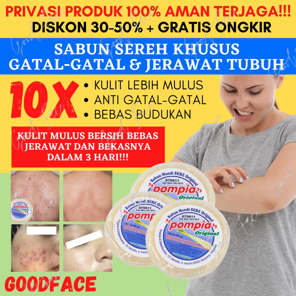 SEREH POMPIA BULAT ORIGINAL SABUN PENGHILANG JERAWAT PUNGGUNG