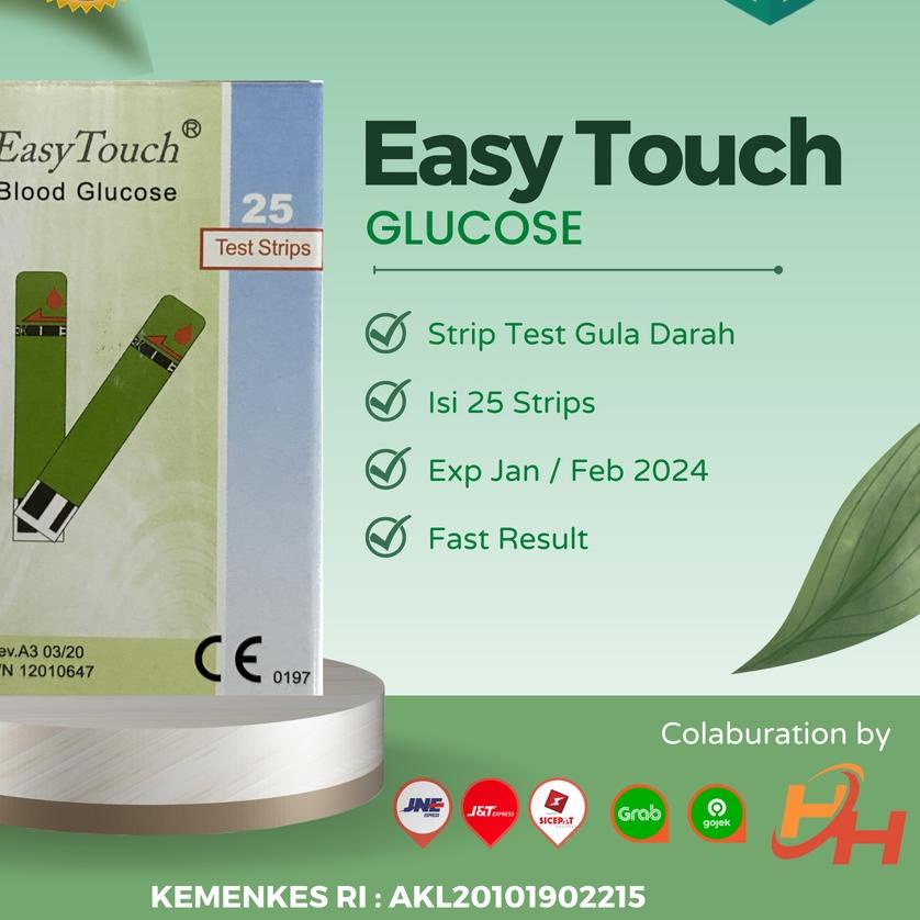 ➴ Easy Touch Strip Alat Cek dan Tes Gula Darah isi Family 25 / EasyTouch Blood Glucose Test Strip ➾