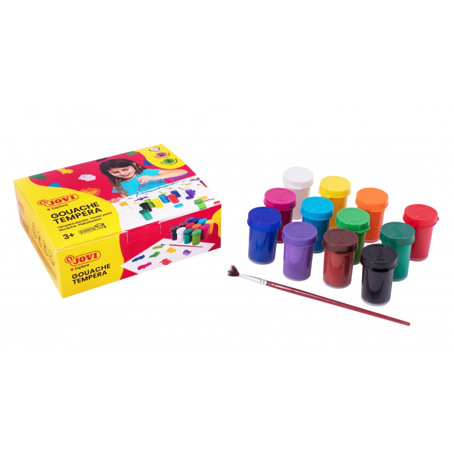 

Jovi gouache tempera paint 12 bottle 15 ml assorted colors poster paint
