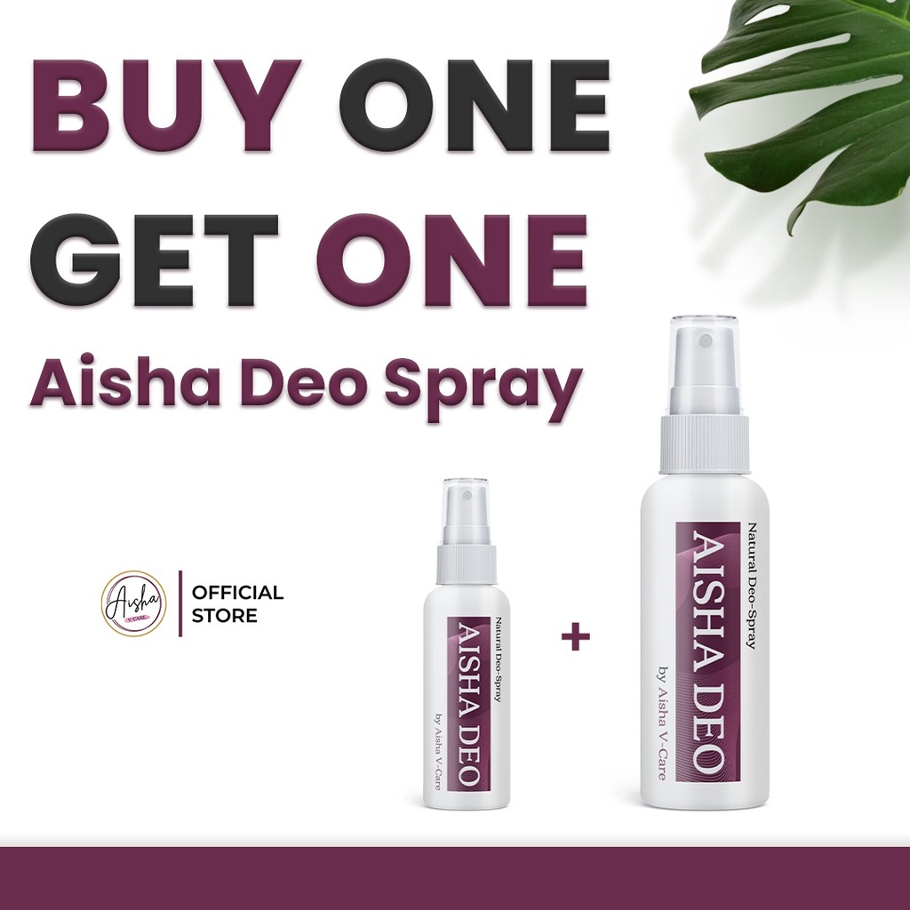 (BUY 1 GET 1) AISHA DEO SPRAY | AISHA V CARE | DEODORAN HERBAL MULTI FUNGSI | SAY GOODBYE TO IRITASI, NODA, DAN BAU KETIAK