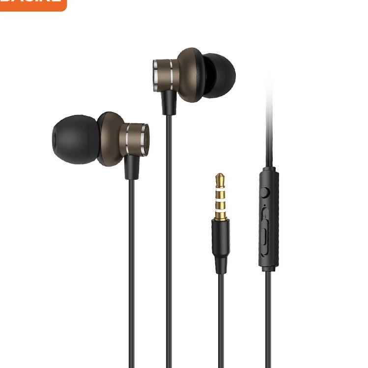 ♥ Basike Headset Gaming Handsfree Wired Earphone Hifi Extra Bass Android  Audio In-Ear with Mic ♠